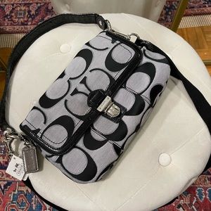 NEW black and silver classic Coach bag